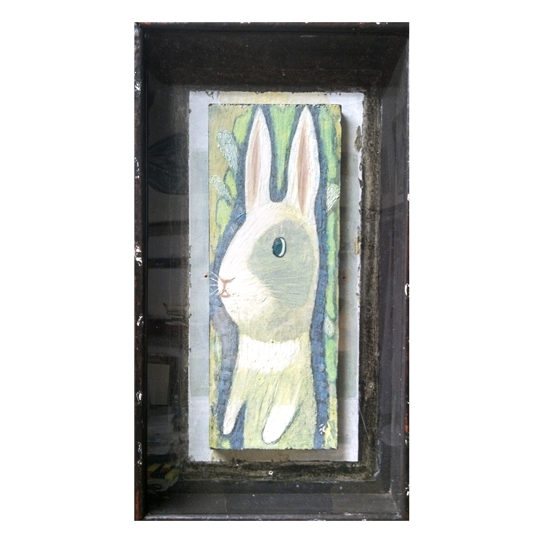 【 限定 1点 】ある日・うさぎ 絵画 絵 アート アトリエ 飛