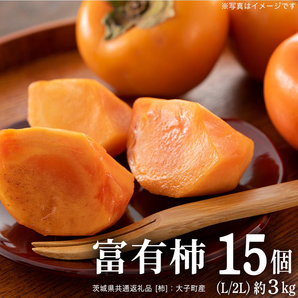富有柿 15個 約3kg（L、2L）【11月より発送開始】（茨城県共
