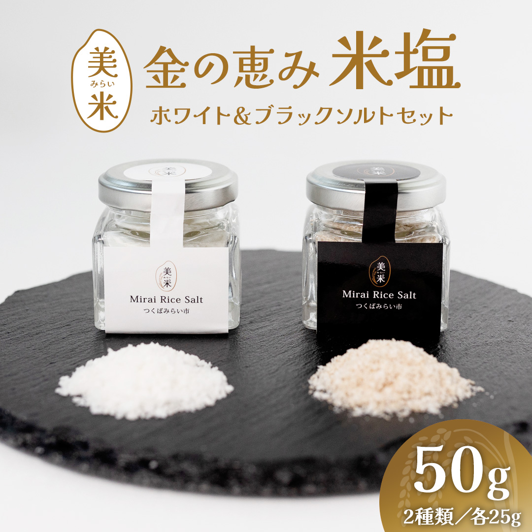 金の恵み米塩 美米～みらい～ ホワイト＆ブラックソルトセ