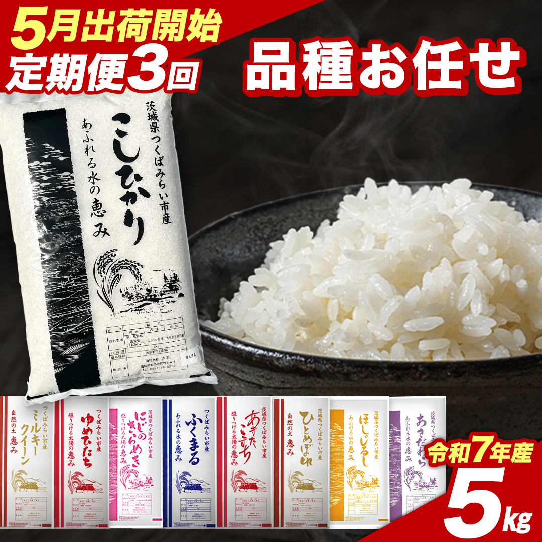 【 定期便（5～7月出荷）】品種おまかせ 5kg ×3回 茨城県つ