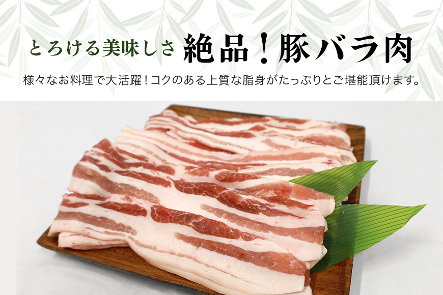 ブランド豚「ばんぶぅ」小分け 豚バラスライス 1.5kg(250g×6パック) 42-K