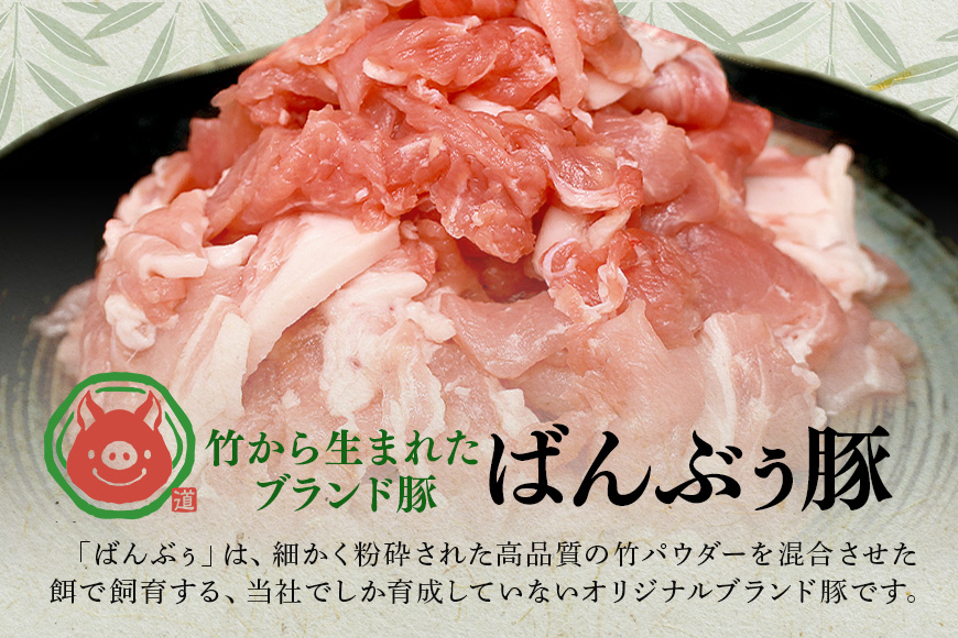 ブランド豚「ばんぶぅ」切り落とし 1.0kg(500g×2パック) 42-AT