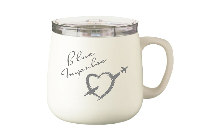 蓋付きステンレスマグカップバニラ 390ml 航空自衛隊 百里基地 ブルーインパルスver. マグカップ ステンレス カップ フタつき バニラ 自衛隊 茨城県 小美玉市 26-L