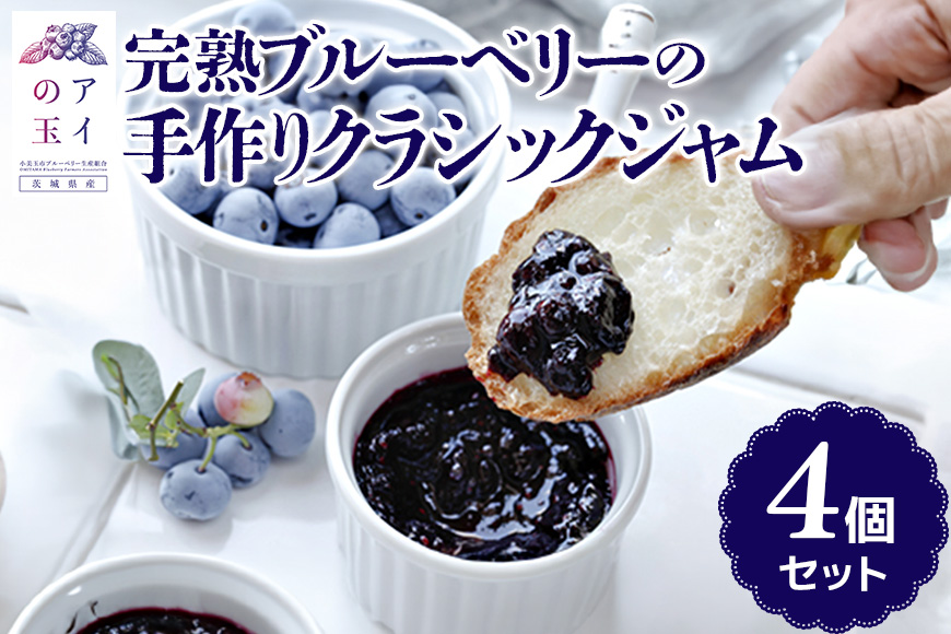【アイの玉】完熟ブルーベリーの手作りクラシックジャム（4個セット） 73-B