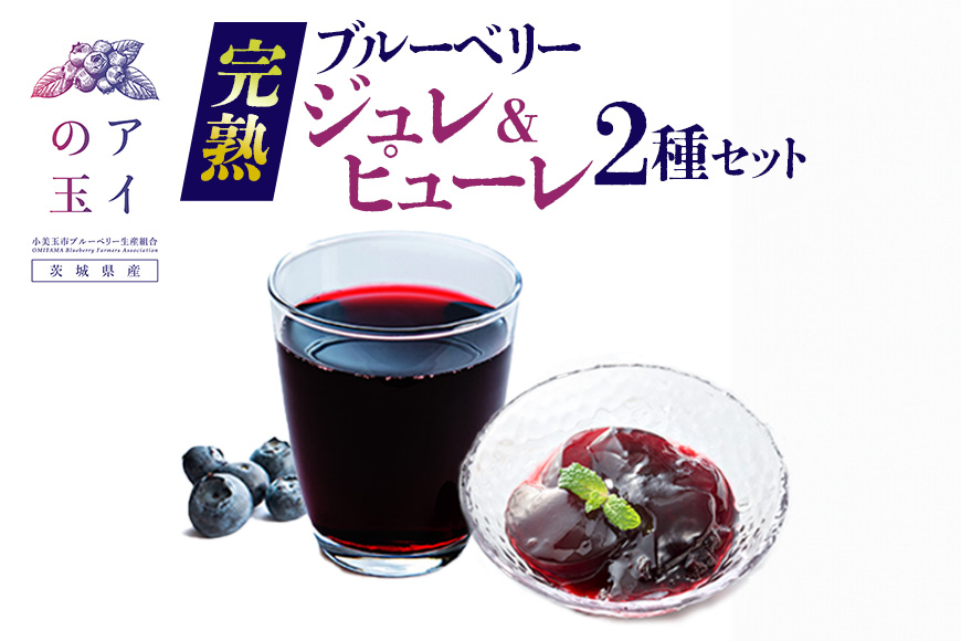 【アイの玉】完熟ブルーベリージュレ＆ピューレ2種セット（4個） 73-G