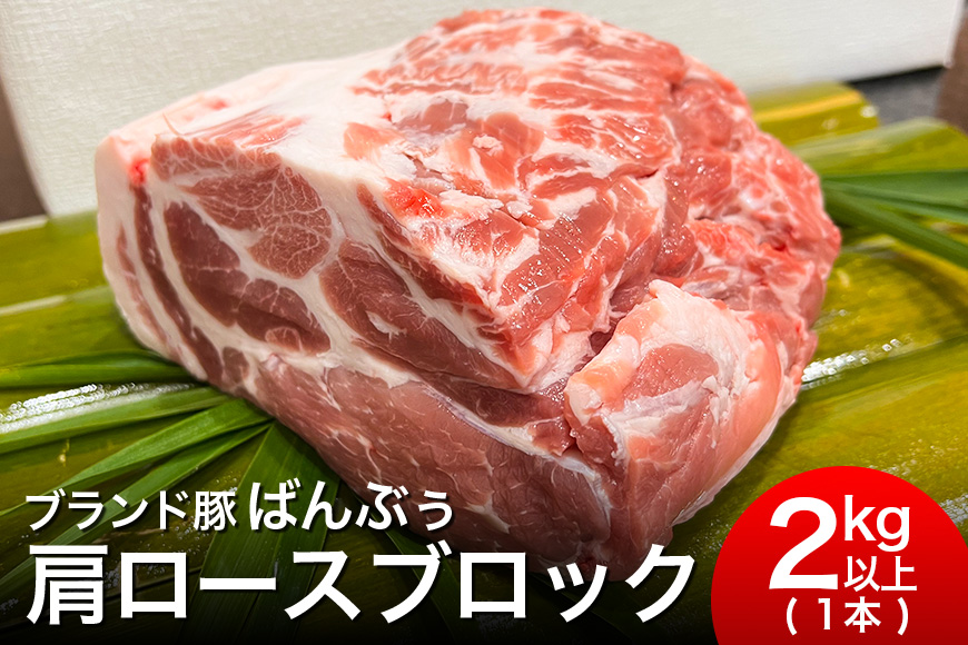 ブランド豚「ばんぶぅ」肩ロースブロック 1本（2kg以上） 42-F