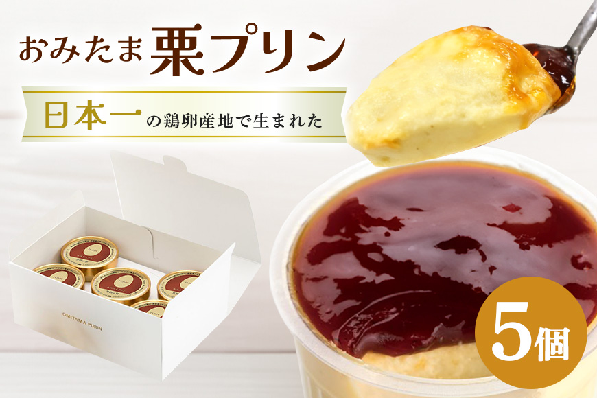 おみたまプリン 笠間の栗 5個入り 白箱 8-N