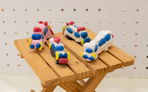 688 ねりねりオブジェ 5種セット 乗り物 障害がある方の手作りオブジェ【社会福祉法人 茨城補成会】