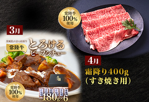 【定期便】【令和7年1月～発送開始】【全6回】常陸牛お楽しみ定期便（6ヶ月連続でお届け） 528