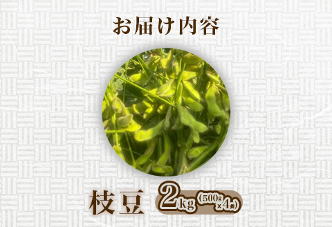 576【先行予約】枝豆 2kg 500g × 4袋 ファームランドさいとう（7月下旬頃より順次発送）