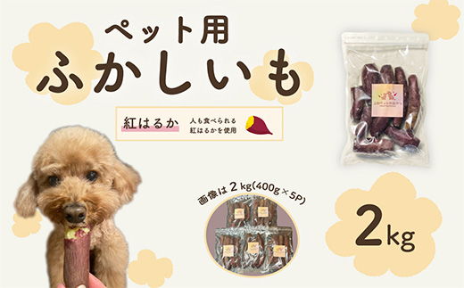 637ペット用蒸かし芋2kg（紅はるか）ペットのおやつ【茨城町農業公社】