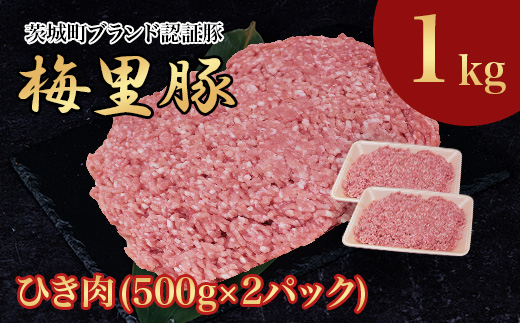 745 豚肉 1㎏ 国産 ブランド豚 梅里豚 ひき肉 500g×2パック
