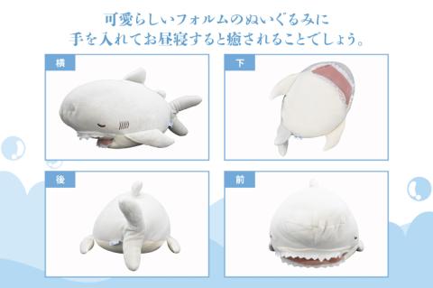 ぬいぐるみ オリジナル カムカムズ ボルスター ホホジロザメ １体 アクアワールド 大洗 限定 グッズ 水族館 さめ サメ 鮫: 大洗 町ANAのふるさと納税