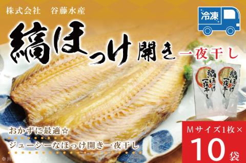 縞ほっけ 開き 一夜干し 真空パック Mサイズ 1枚 × 10袋 縞 ほっけ ホッケ 法華 開き 干物 加熱用 おかず 大洗 魚 魚介