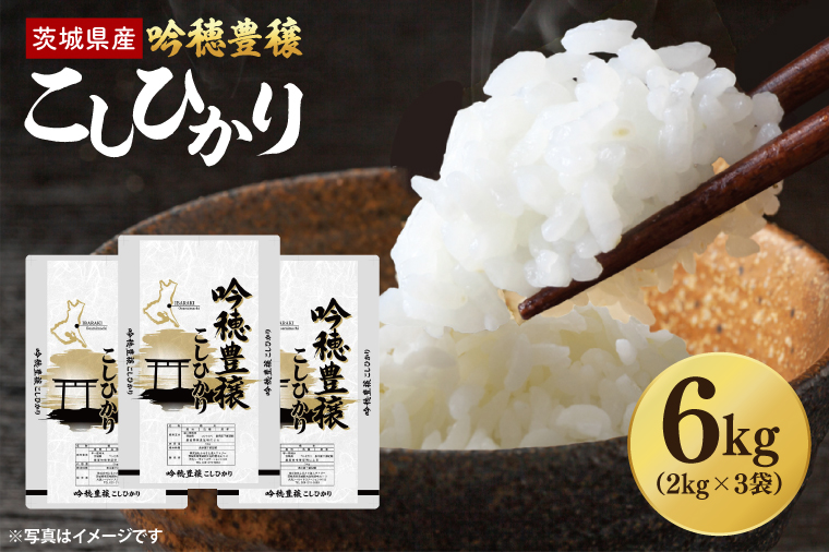 【期間限定・特別寄附額】 ＜令和7年産＞ 新米 吟穂豊穣こしひかり 6kg (2kg×3袋) 精米 コシヒカリ こしひかり 米 ごはん コメ お米 白米 国産 茨城県産