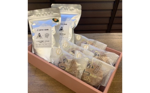珈琲豆2種とかつどら5個【オリジナルブレンド/城里町ブレ