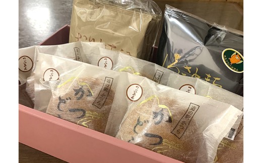 珈琲2種(ドリップバッグ)とかつどら5個【つぶあん】(AF142)