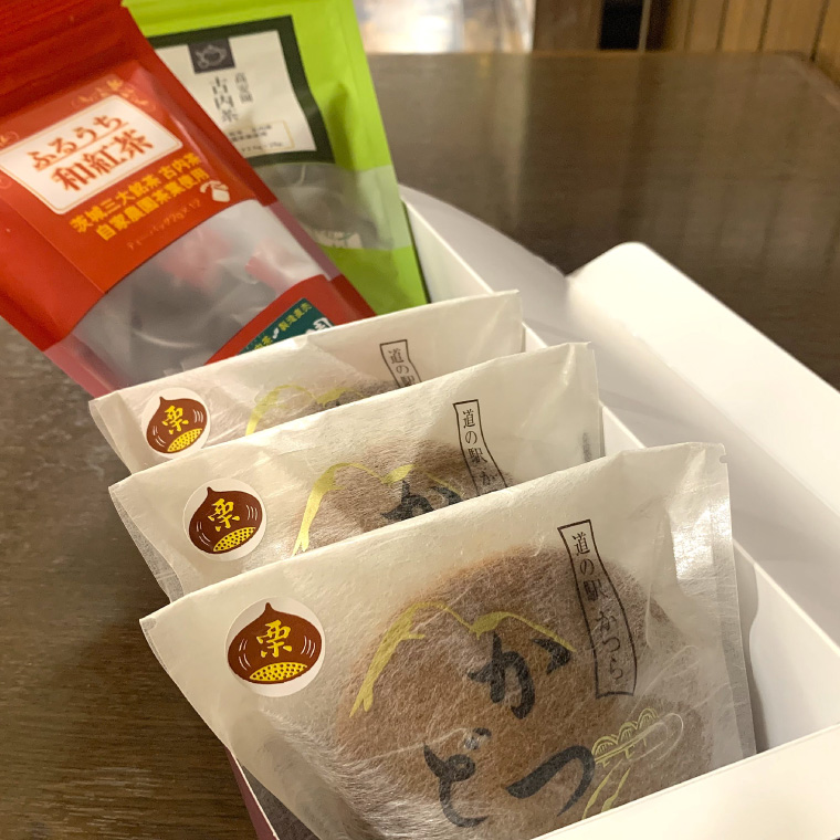 古内茶・和紅茶とかつどら3個セット【栗/こしあん】 (AF067)