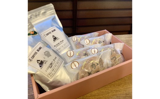 珈琲豆2種とかつどら5個【オリジナルブレンド/城里町ブレ