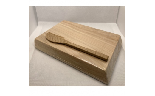 コロンブスのまな板桧(ミニ　薄手)と栗の木のバターナイフ