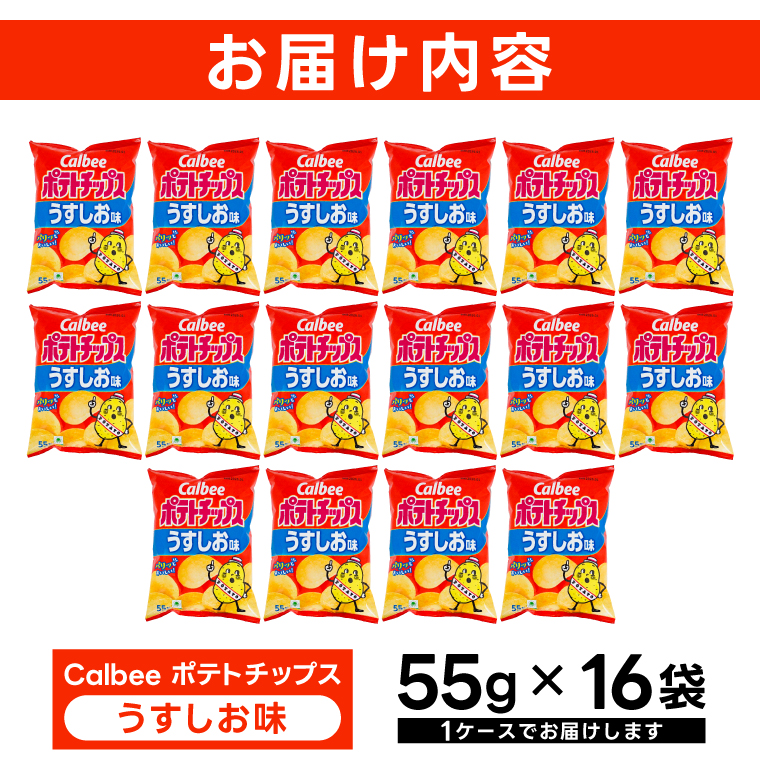 ポテトチップス カルビー 「うすしお味」16袋（55g×16袋）1