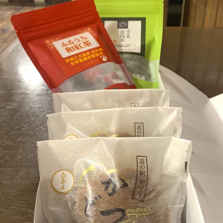 古内茶・和紅茶とかつどら3個セット【白あん】 (AF063)