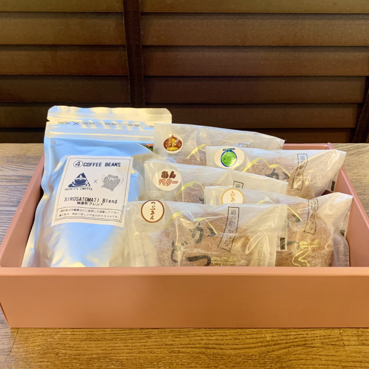 珈琲豆とかつどら5個【城里町ブレンド/5種セット】(AF081)