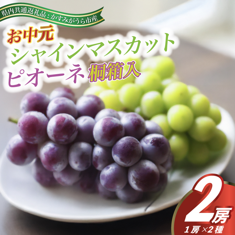 【お中元 熨斗付】 シャインマスカット と ピオーネ 桐箱入