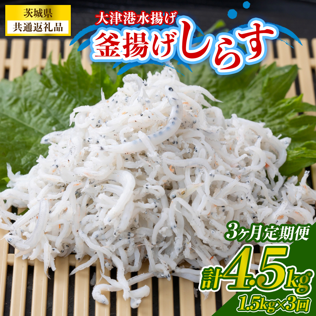 【3回定期便】大津港水揚げの釜揚げしらす 1.5kg(250g×2パッ