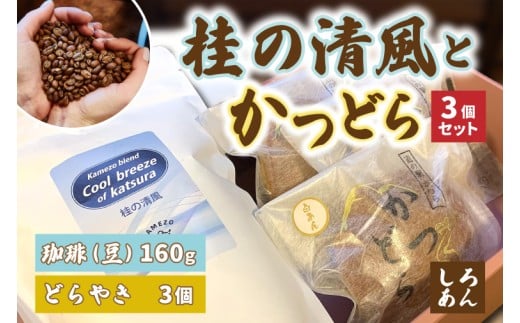珈琲とかつどら3個セット【桂の清風(豆)/白あん】(AF091)