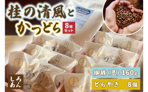 珈琲豆とかつどら8個【桂の清風/白あん】(AF108)