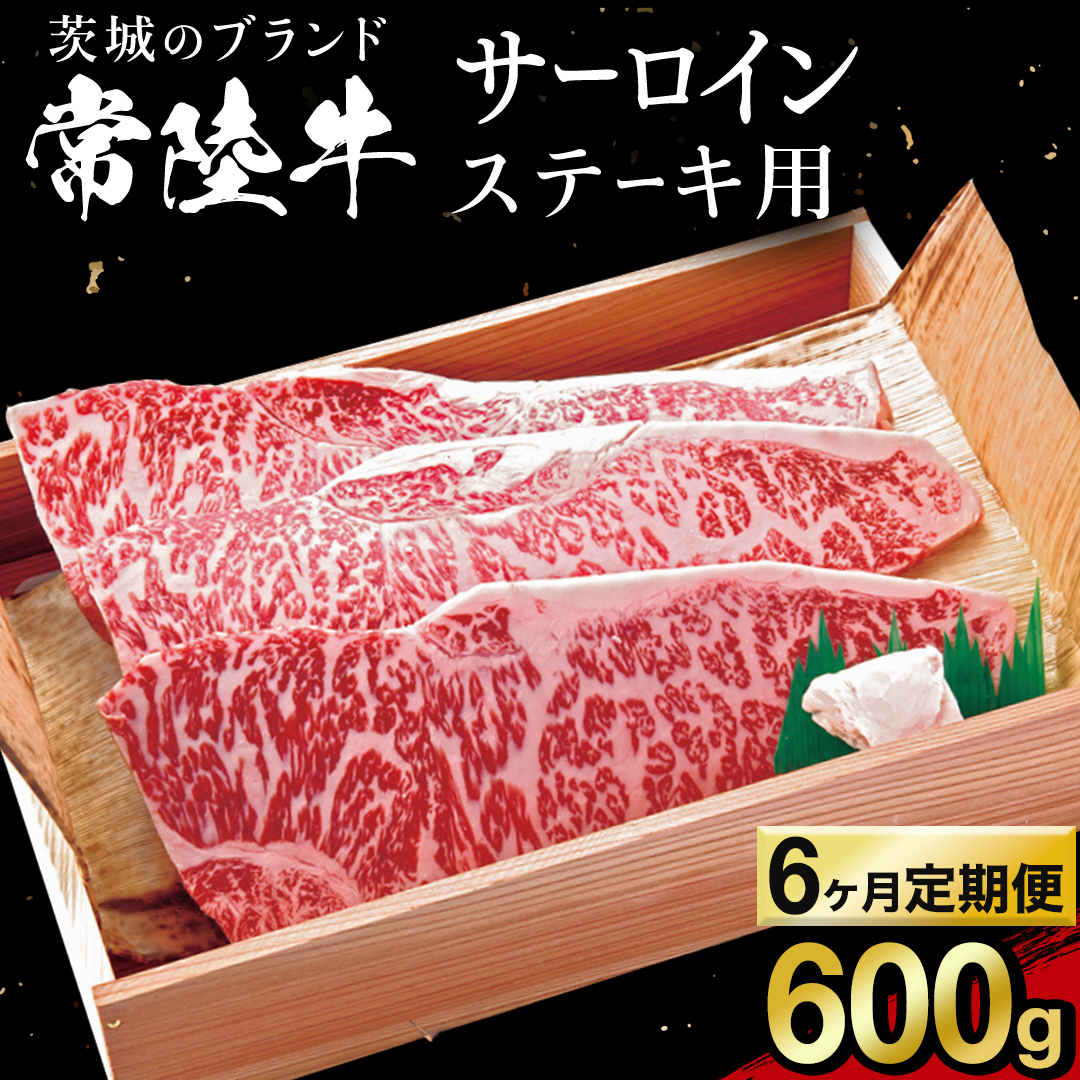 【 6カ月 定期便 】常陸牛 サーロイン ステーキ用 600g 茨城