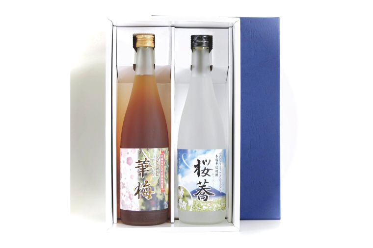 あみの梅酒・そば焼酎 華梅・桜蕎 2本セット【南高梅 熟成梅酒 常陸秋そば ロック ソーダ割 阿見町 茨城県】（42-03）