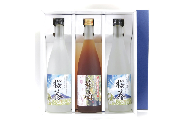 あみの梅酒・そば焼酎 華梅1本・桜蕎2本 3本セット【南高梅 熟成梅酒 常陸秋そば ロック ソーダ割 阿見町 茨城県】（42-05）