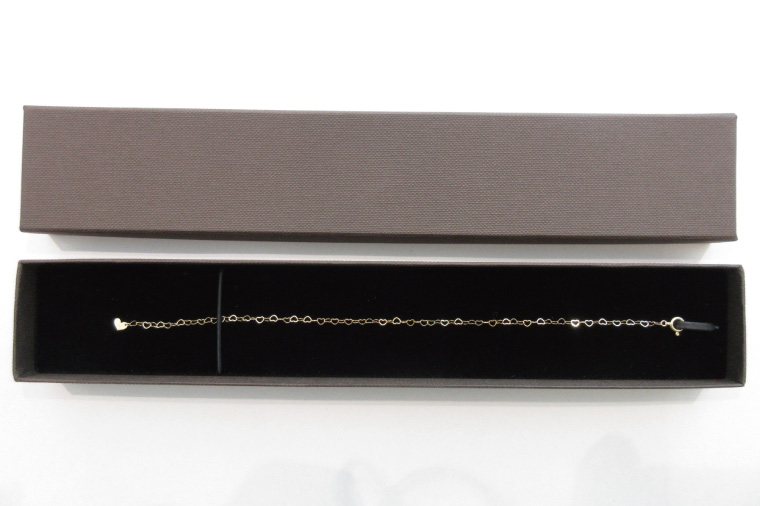 ハートブレスレット K18【ネックレス アクセサリー 金 ゴールド おしゃれ 記念日 プレゼント 贈り物 母の日 バレンタイン クリスマス ホワイトデー 国産】（36-09-1）