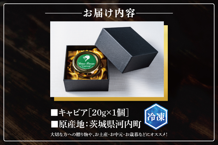 【先行予約】【12月上旬から中旬に発送】【茨城県共通返礼品/河内町】純国産キャビアVoeu-Pence 20ｇ×1個【数量限定 茨城県河内町】(78-01)