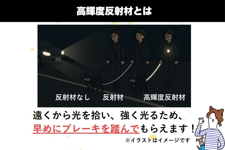 『ギラギラ・桜ピンク』犬用光るリード/特注高輝度反射材使用【小型犬用10キロまで】｜散歩 愛犬 夜散歩 阿見町 茨城県（40-30）