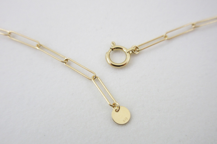 ロングクリップネックレス K18【ネックレス アクセサリー 金 ゴールド おしゃれ 記念日 プレゼント 贈り物 母の日 バレンタイン クリスマス ホワイトデー 国産】（36-10）