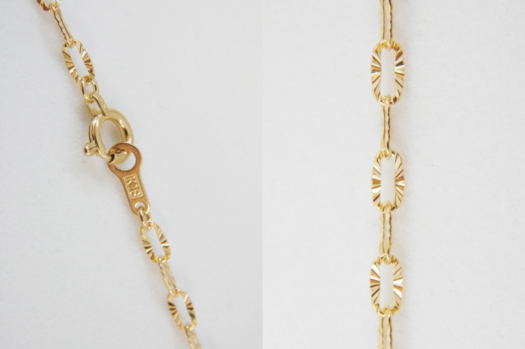 シャインクリップロングネックレス K18【ネックレス アクセサリー 金 ゴールド おしゃれ 記念日 プレゼント 贈り物 母の日 バレンタイン クリスマス ホワイトデー 国産】（36-11）