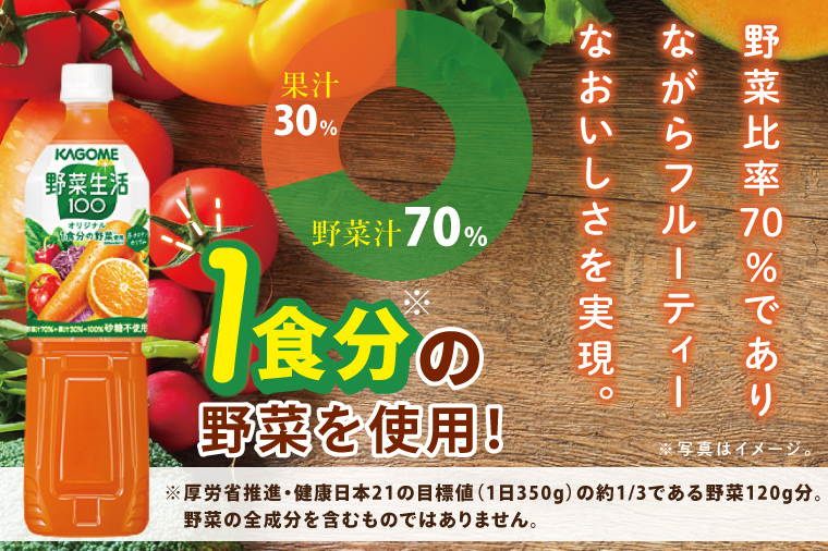 カゴメ野菜生活100オリジナル  720ml×15本｜KAGOME 野菜 果実 おいしい 手軽 ジュース 飲料 野菜ジュース（93-211）