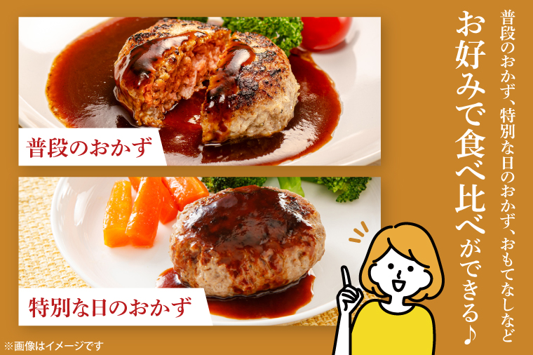 【茨城県共通返礼品】常陸牛100％ vs 常陸牛入りハンバーグの食べ比べセット （計10個入り）【黒毛和牛 牛肉 銘柄牛 真空 小分け 個包装 冷凍 茨城県 阿見町】(81-47)