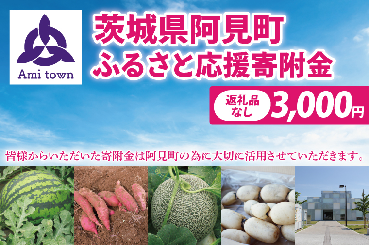 【返礼品なし】阿見町ふるさと応援寄附金(3000円)(000-02)