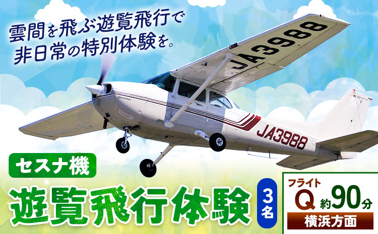 セスナ機遊覧飛行体験 3名 フライトQ（約90分コース） 新中央航空株式会社《30日以内に出荷予定(土日祝除く)》茨城県 河内町 セスナ 飛行体験---kawachhi_skk_22_90min---