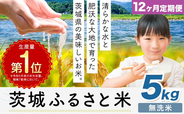 【12ヶ月定期便】米 茨城 ふるさと米 無洗米 5kg《申込月の翌月より出荷開始》茨城県 河内町 米 国産 お米 おこめ お弁当 おにぎり---kawachhi_lcl_361_5kg12tei---
