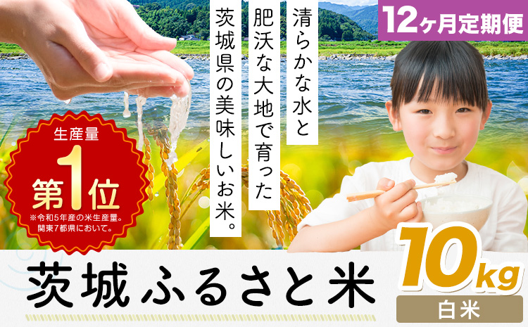 【12ヶ月定期便】米 茨城 ふるさと米 白米 10kg《申込月の翌月より出荷開始》茨城県 河内町 米 国産 お米 おこめ お弁当 おにぎり---k_kawachhi_lcl_358_10kg12tei---
