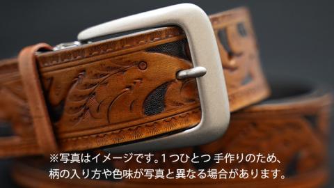 牛革 ベルト (アンティーク・茶染め) 【太さ40mm、厚さ3.7mm、長さ110cm】 [BE001ya] アンティーク・茶染め Mサイズ