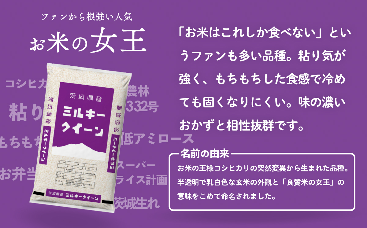 【スピード発送】ミルキークイーン 5kg 令和7年産 新米 茨城県産 白米 精米 茨城県 お米 米 [SF397yai] 【スピード発送】ミルキークイーン 5kg(5kg×1袋)