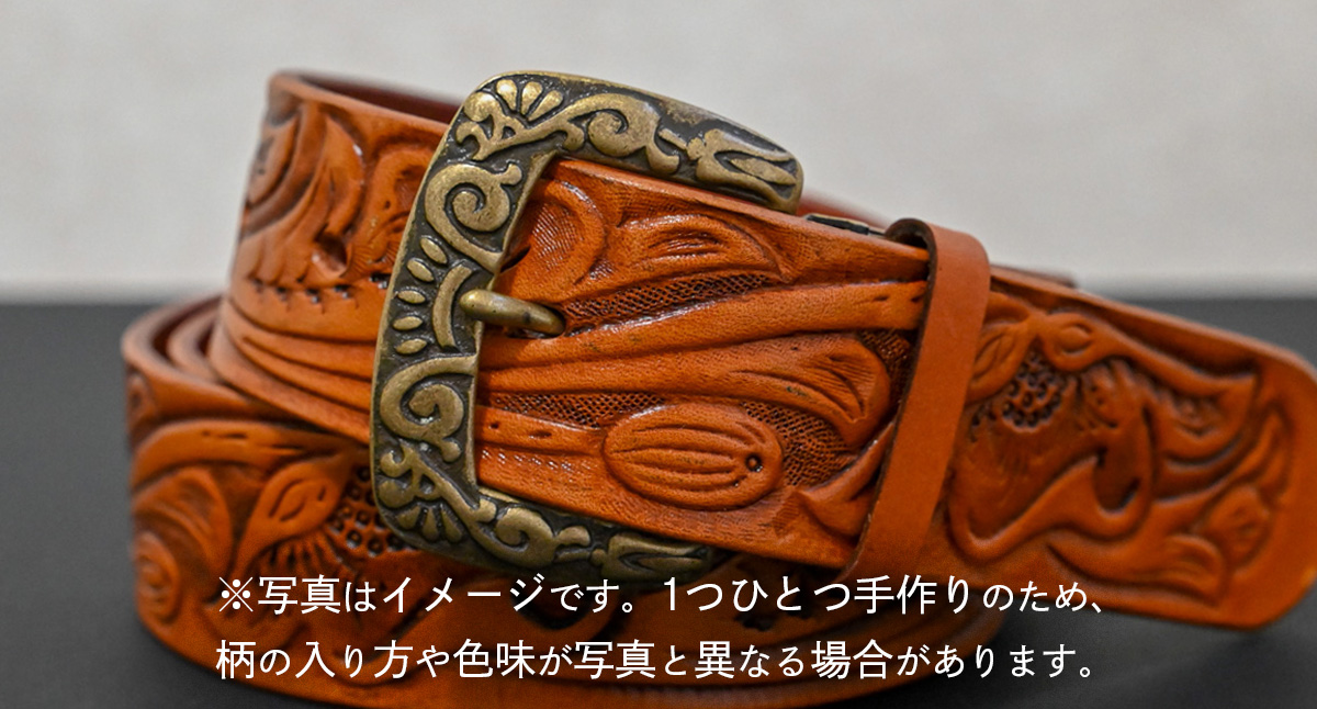 【 数量限定 】 牛革ベルト （アンティークタン染め） 【太さ40mm、厚さ3.7mm、長さ110cm】 牛革 牛 革 皮 ベルト 手作り ハンドメイド [BE046ya-M] アンティークタン染め(40mm) Mサイズ