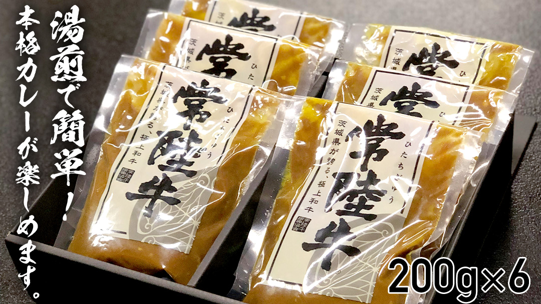【茨城県共通返礼品】常陸牛すじカレー 200g ×6 常陸牛 カレー 牛肉 時短 ふるさと納税 10000円 [AU104ya]