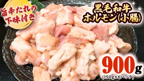 茨城県産 黒毛和牛 ホルモン 小腸 900g （150g × 6パック） 旨辛たれ 下味付き	BBQ バーベキュー 焼肉 冷凍 小分け [AU078ya]